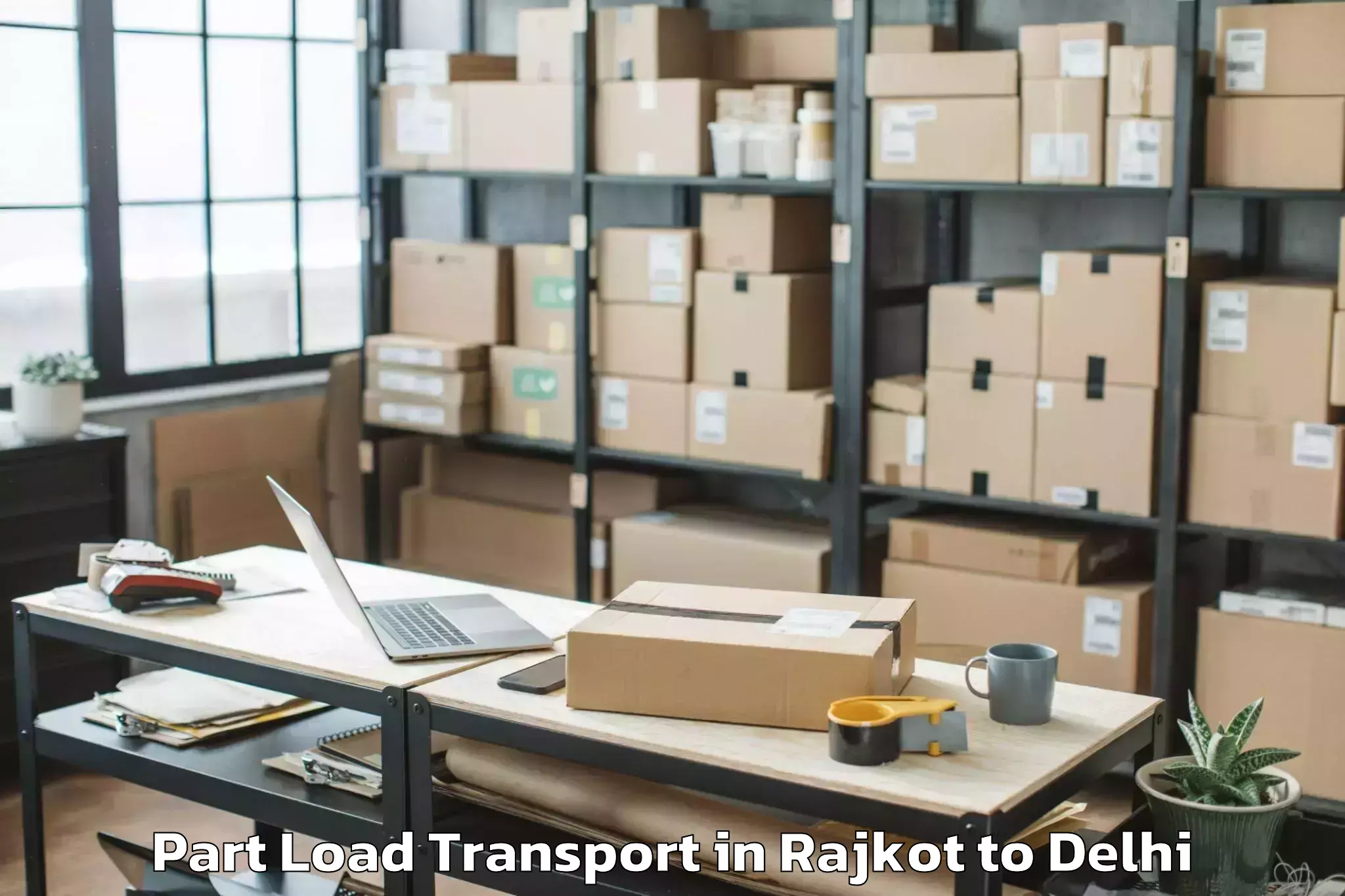 Reliable Rajkot to Sansad Marg Part Load Transport